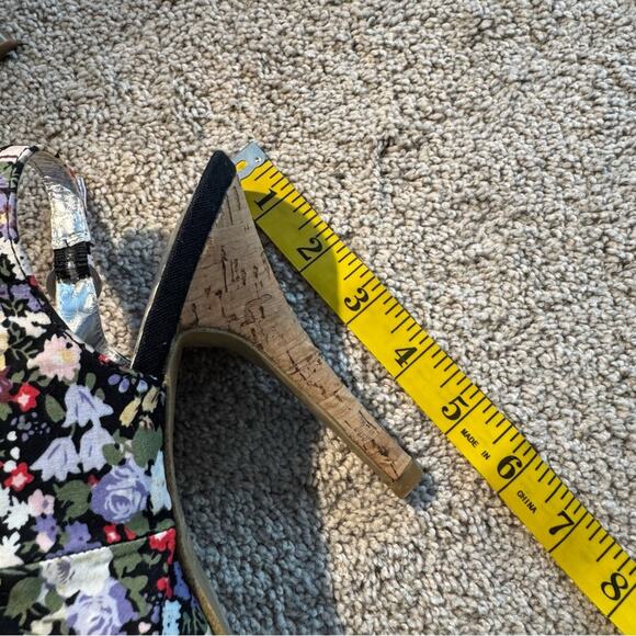 Rampage Floral Peep Toe Heels w/ Bows Women's Size 8.5 Flowers Open Toe - Picture 9 of 9